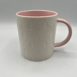 Papyrus  Coffee MUG OR TEA Cup PINK INTERIOR AND HANDLE LOGO CREAM